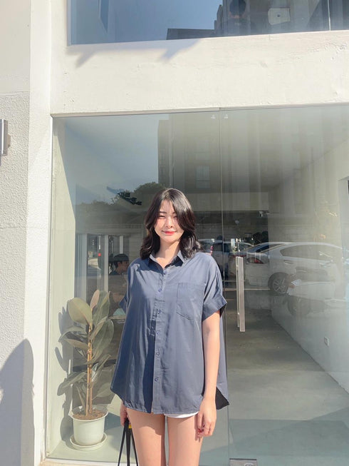 WANWAN Short Sleeves Side Pocket Shirts